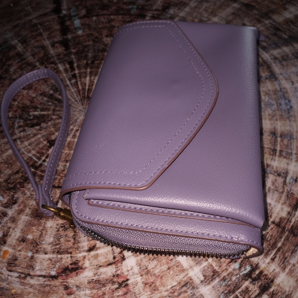 Purple wristlet wallet